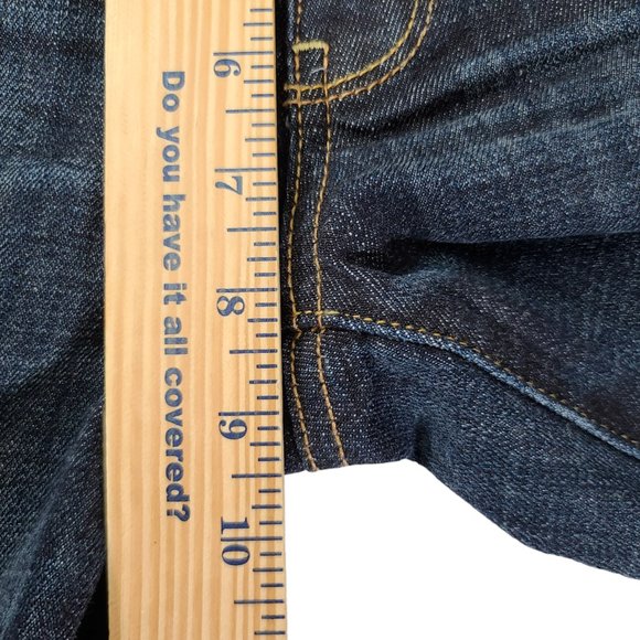 American Eagle Jeans Women 8 31x25 Artist Crop Stretch Low Rise Dark Blue Denim - Picture 11 of 13